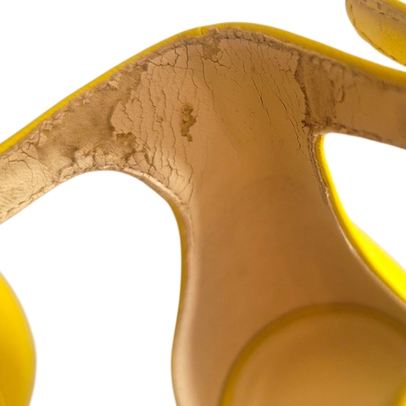 Nine West Leisa Yellow Open-Toe Sandal W/ Kitten Heel, 9.5, Pre-Owned - Picture 13 of 16